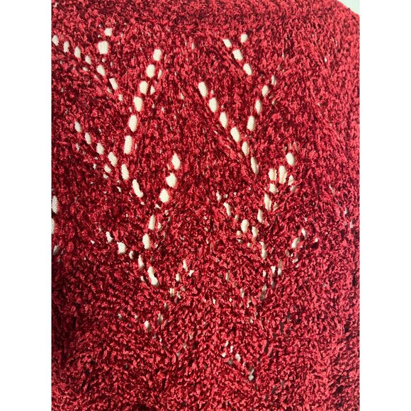 Knit Ware Elements Sweater Red Detail Knit Oversized USA Goth Chic SMALL - Picture 7 of 11